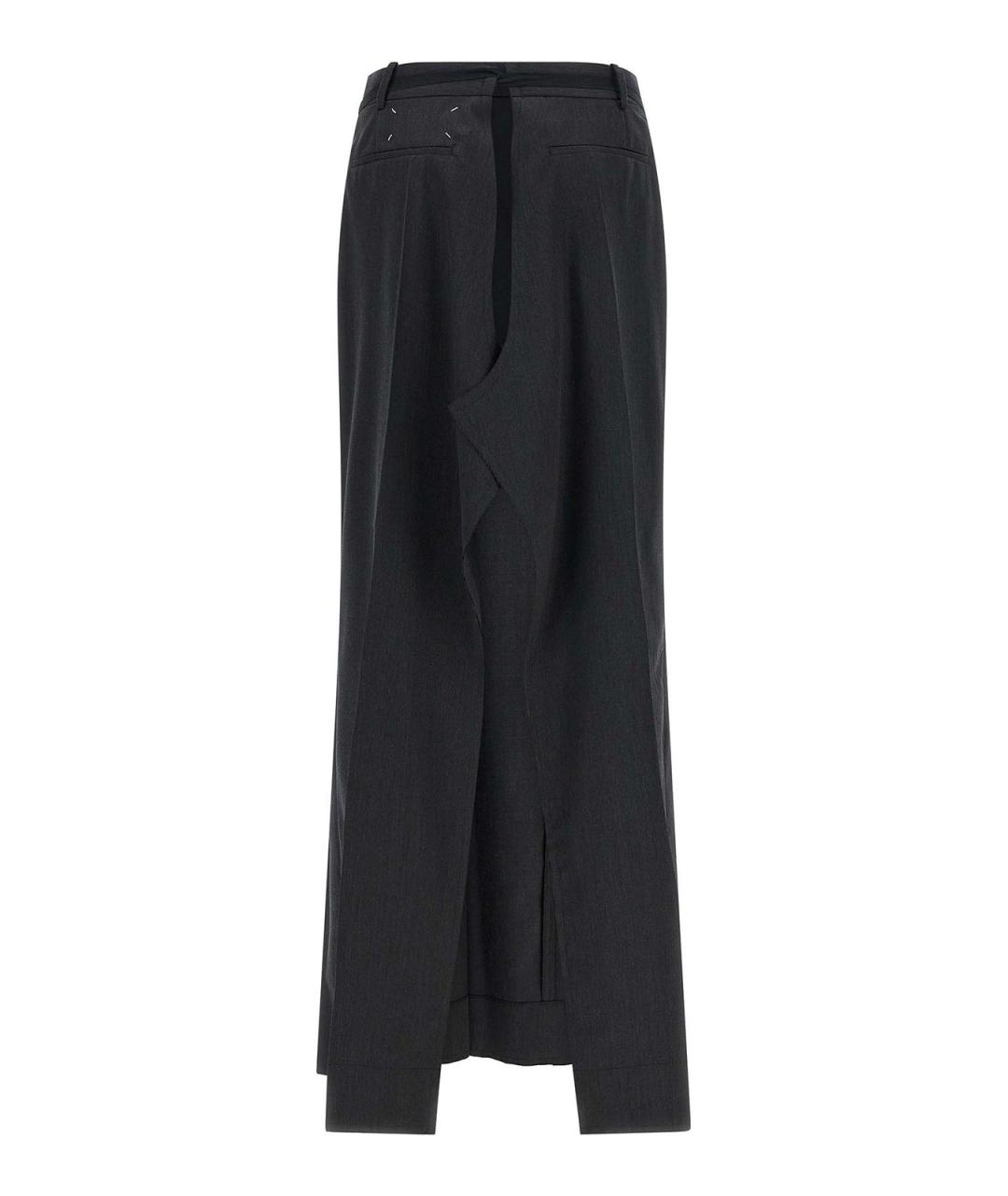 MAISON MARGIELA Черная шерстяная юбка макси, фото 2