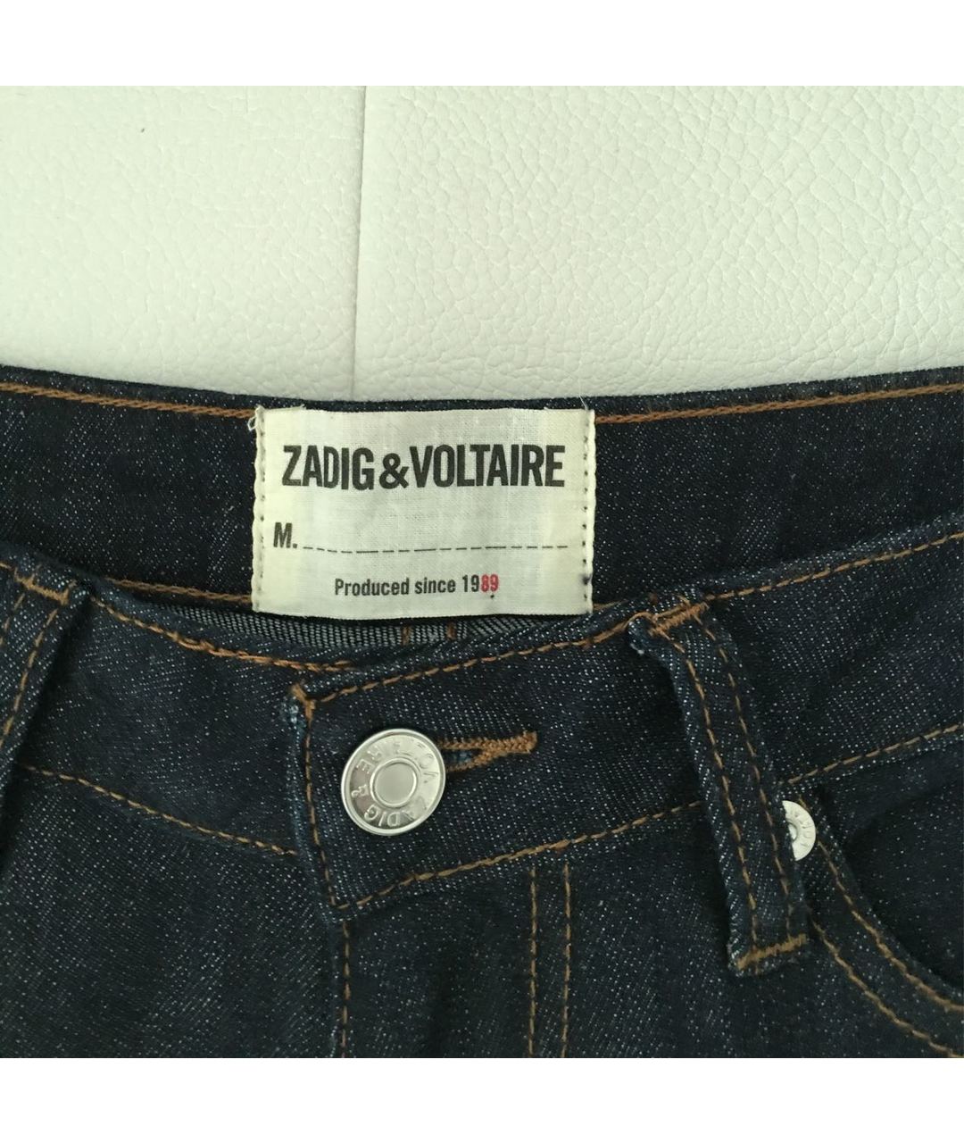 ZADIG & VOLTAIRE Синие хлопко-эластановые джинсы слим, фото 3