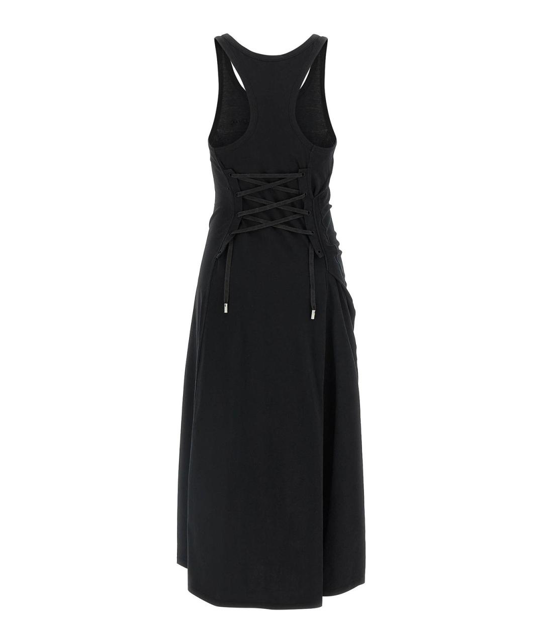 ALEXANDER MCQUEEN Черное хлопковое повседневное платье, фото 2