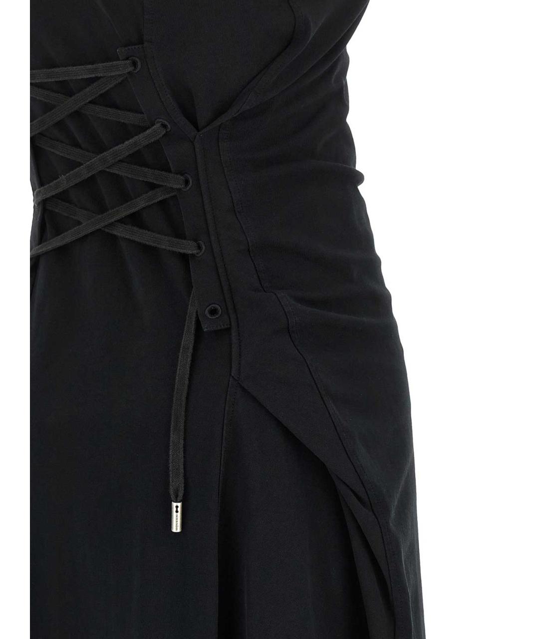 ALEXANDER MCQUEEN Черное хлопковое повседневное платье, фото 4