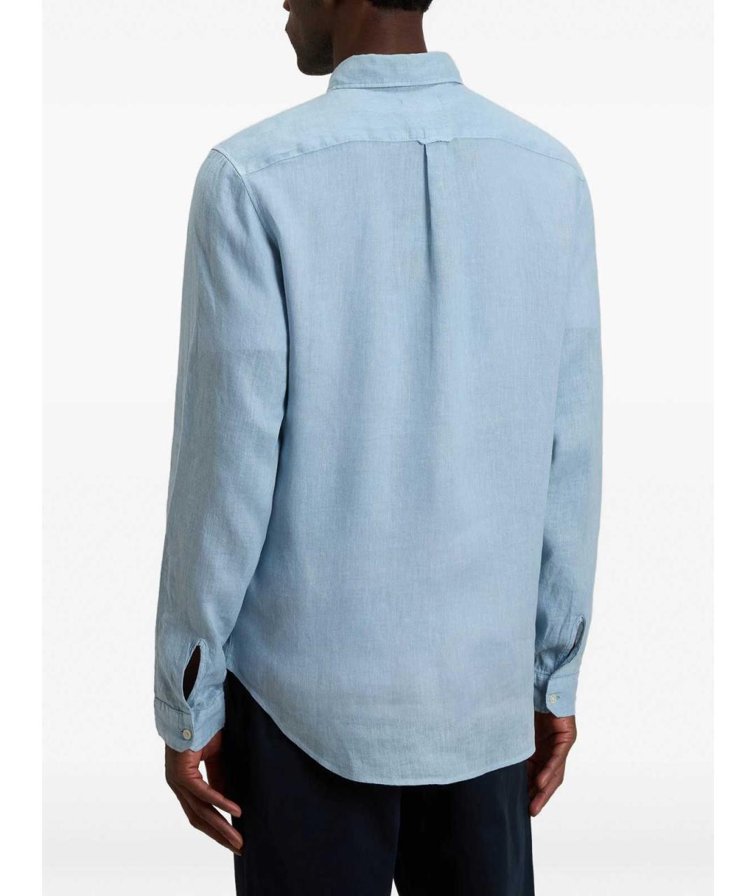 WOOLRICH Голубая льняная кэжуал рубашка, фото 4