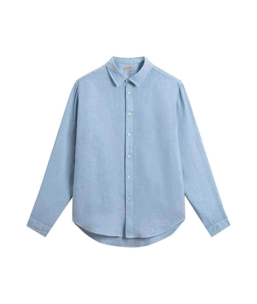 WOOLRICH Голубая льняная кэжуал рубашка, фото 1