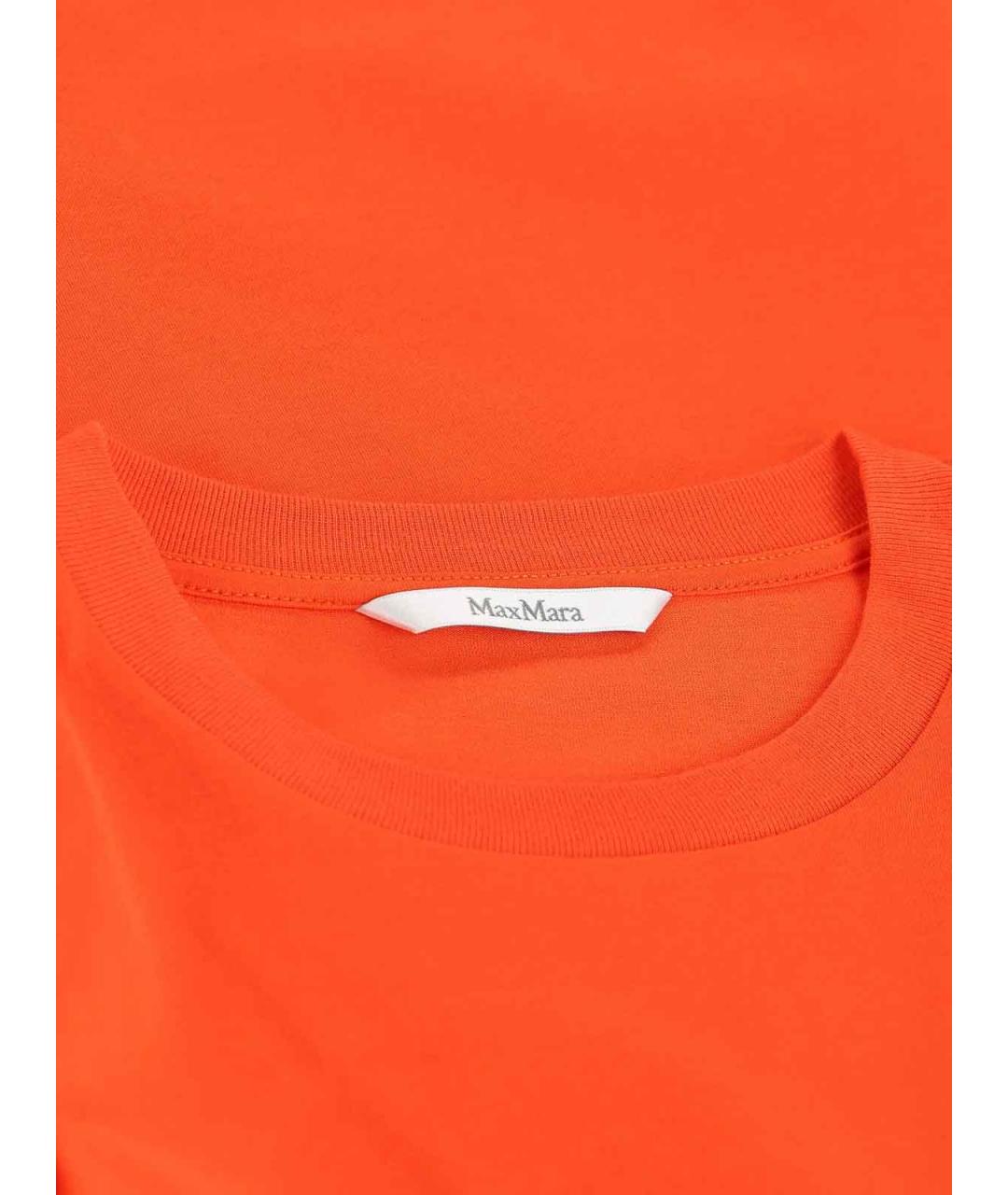 MAX MARA Оранжевая хлопковая футболка, фото 3