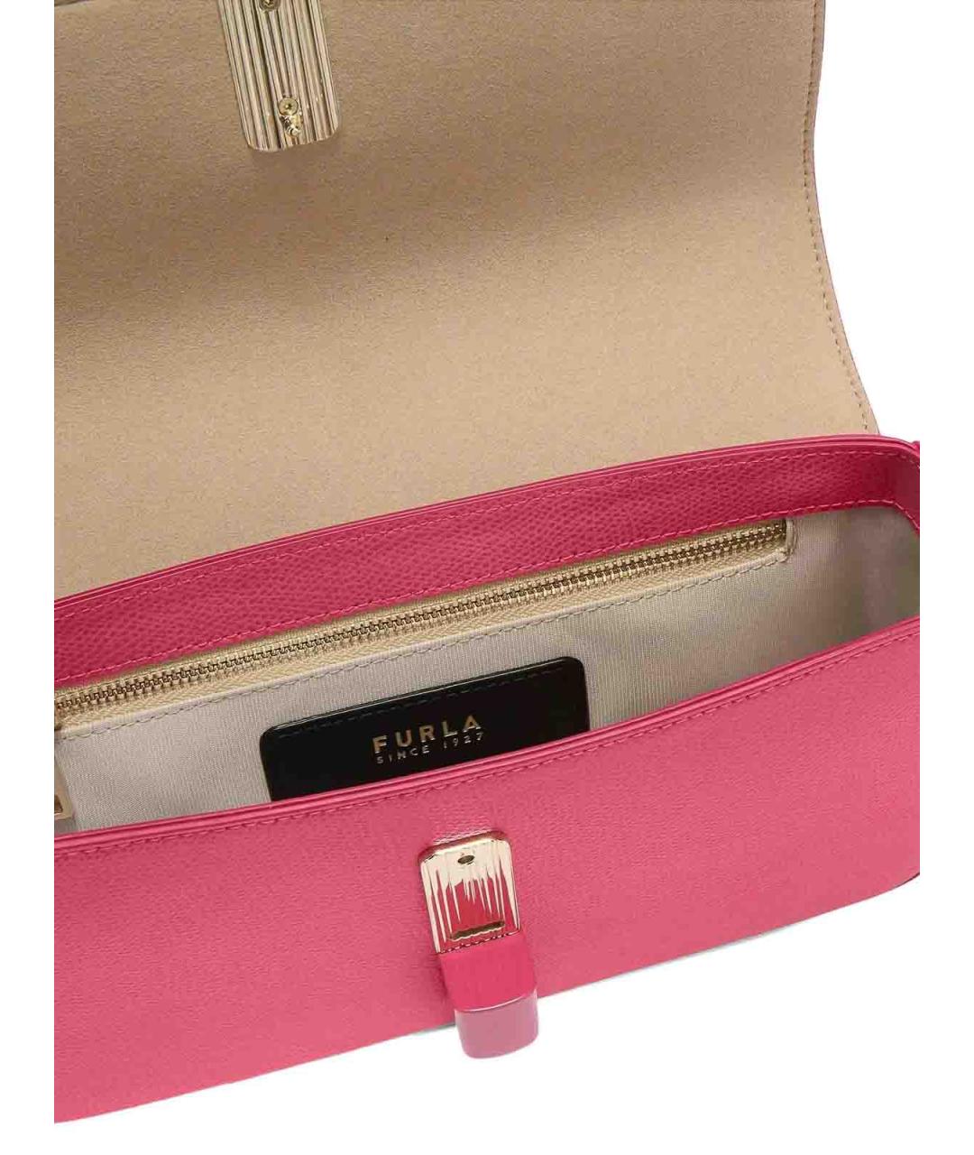 FURLA Розовая кожаная сумка через плечо, фото 6