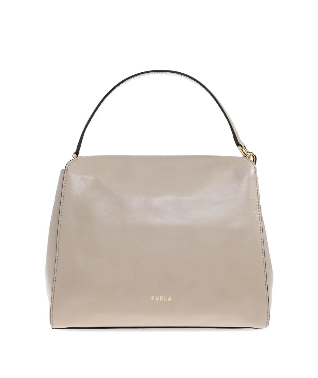 FURLA Бежевая кожаная сумка через плечо, фото 3