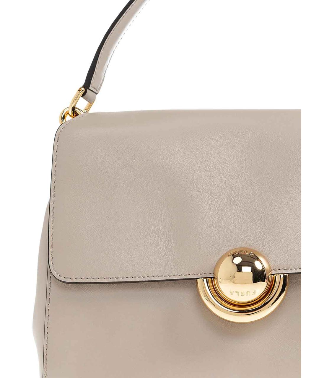 FURLA Бежевая кожаная сумка через плечо, фото 7