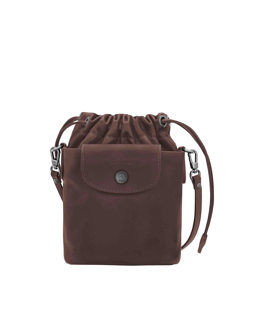 LONGCHAMP Коричневая кожаная сумка через плечо, фото 1