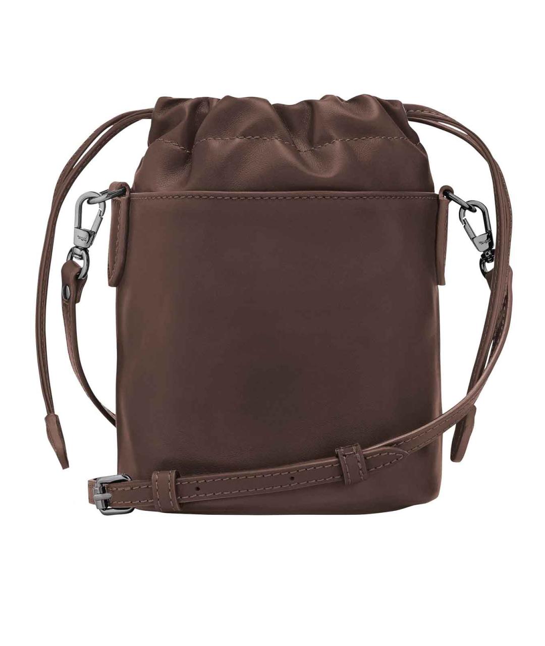 LONGCHAMP Коричневая кожаная сумка через плечо, фото 3
