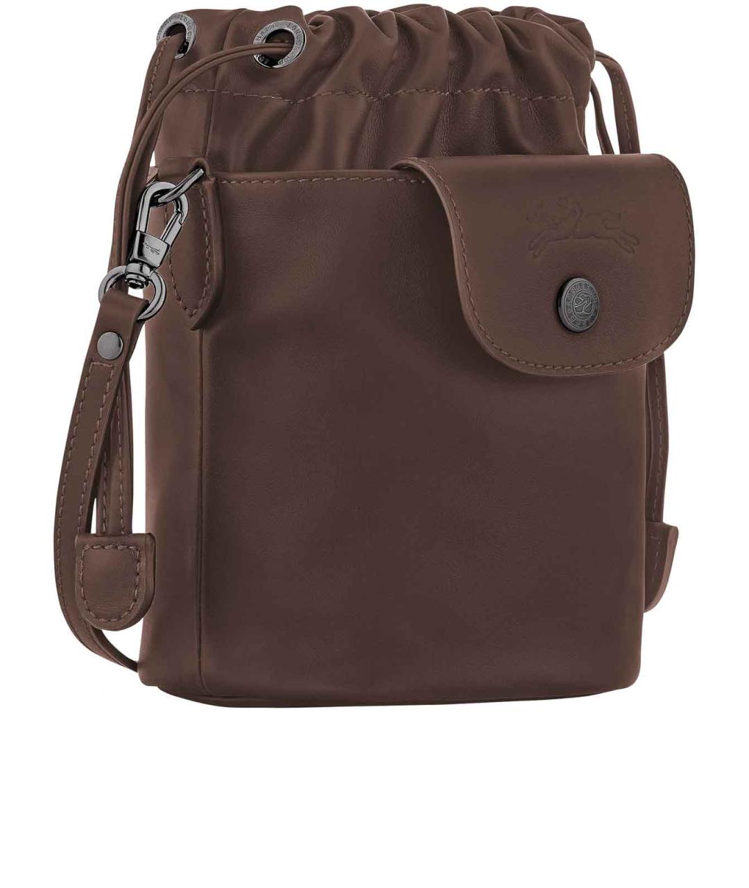 LONGCHAMP Коричневая кожаная сумка через плечо, фото 2