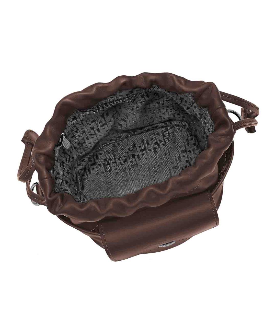 LONGCHAMP Коричневая кожаная сумка через плечо, фото 4