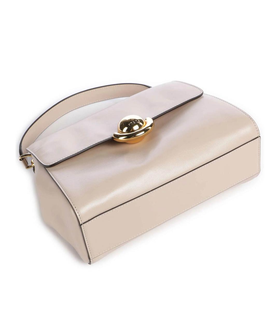 FURLA Бежевая кожаная сумка через плечо, фото 4