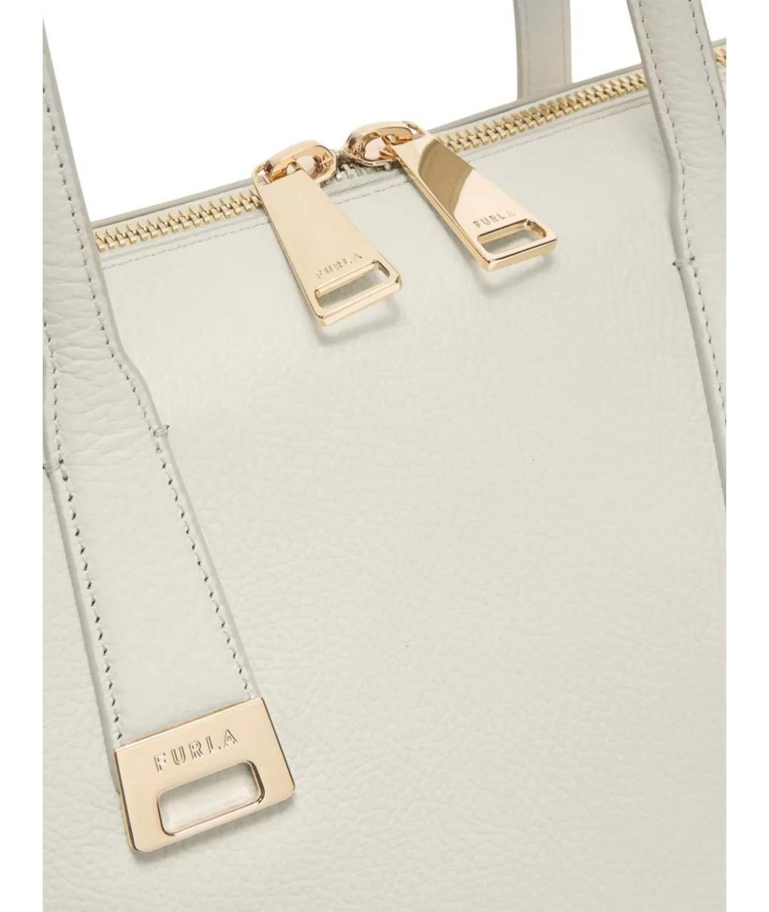FURLA Белая кожаная сумка тоут, фото 5