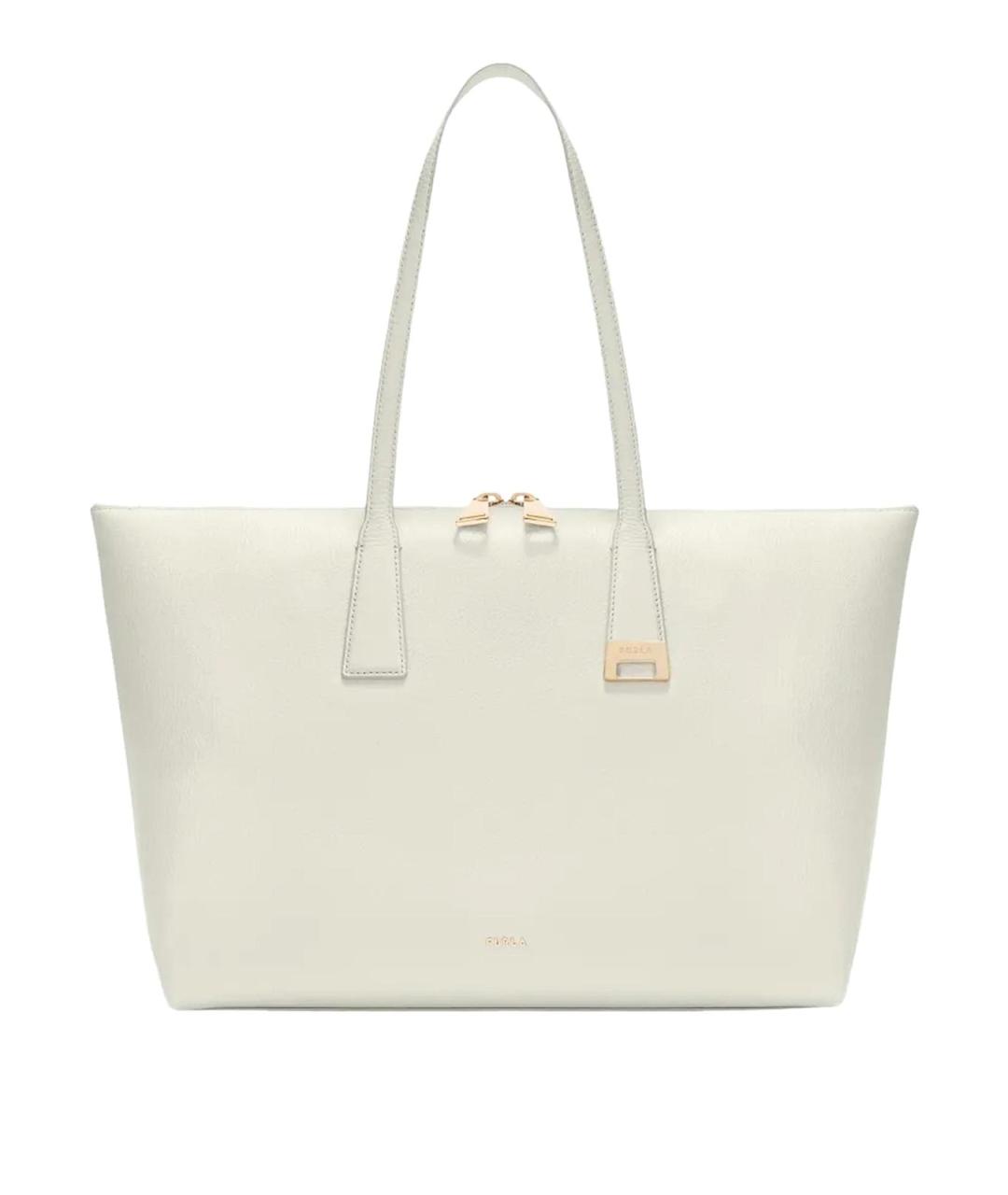 FURLA Белая кожаная сумка тоут, фото 1