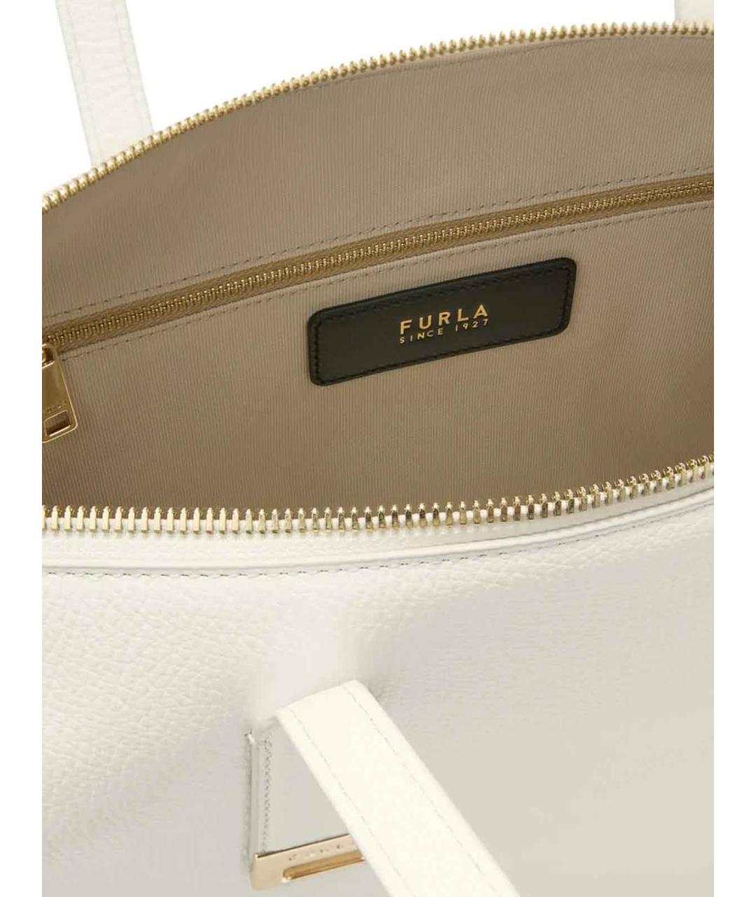 FURLA Белая кожаная сумка тоут, фото 4
