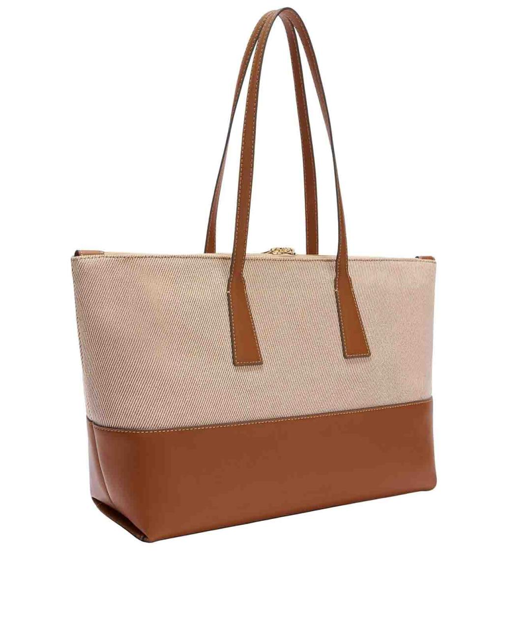 FURLA Коричневая тканевая сумка тоут, фото 2