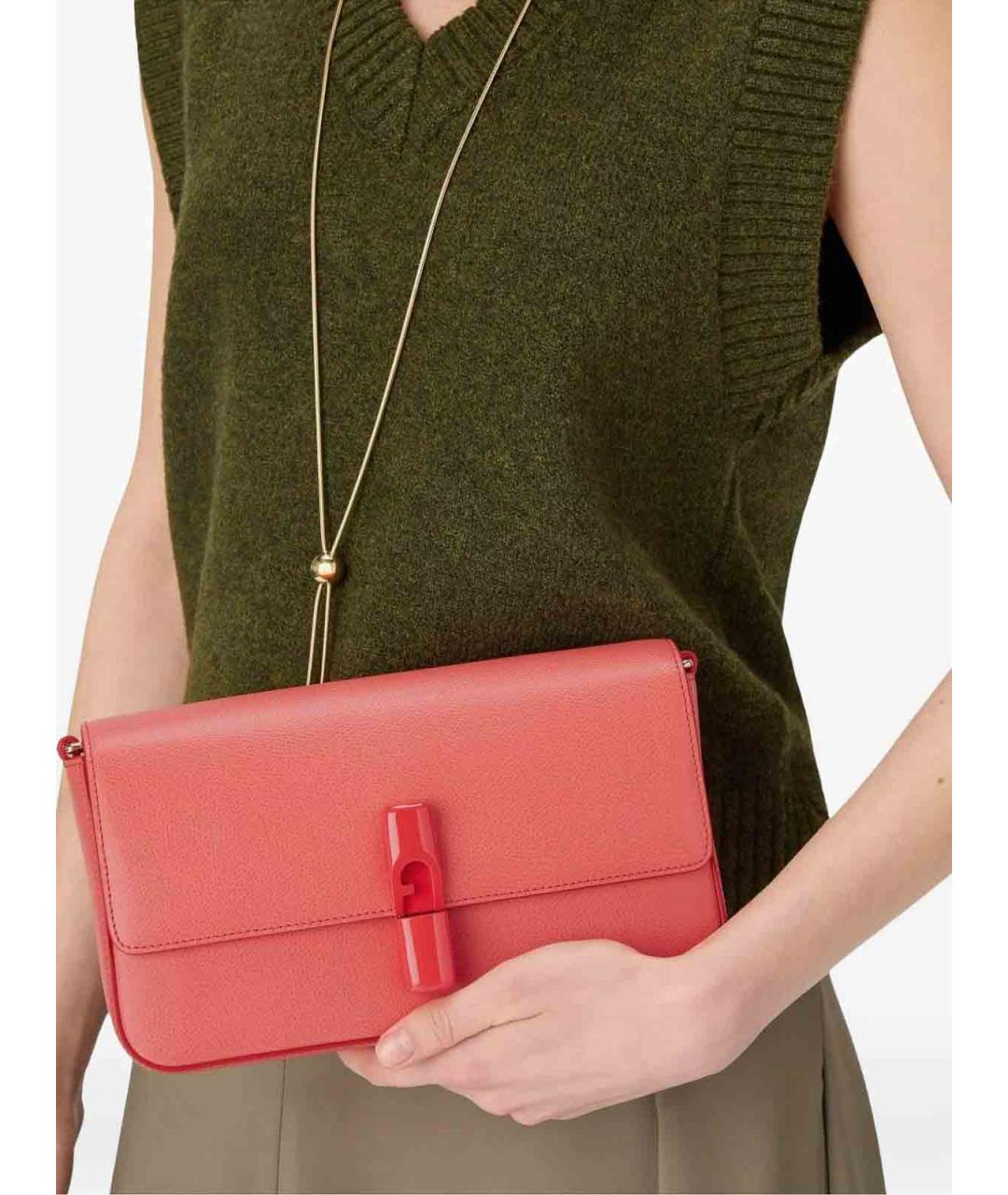FURLA Розовая кожаная сумка через плечо, фото 3