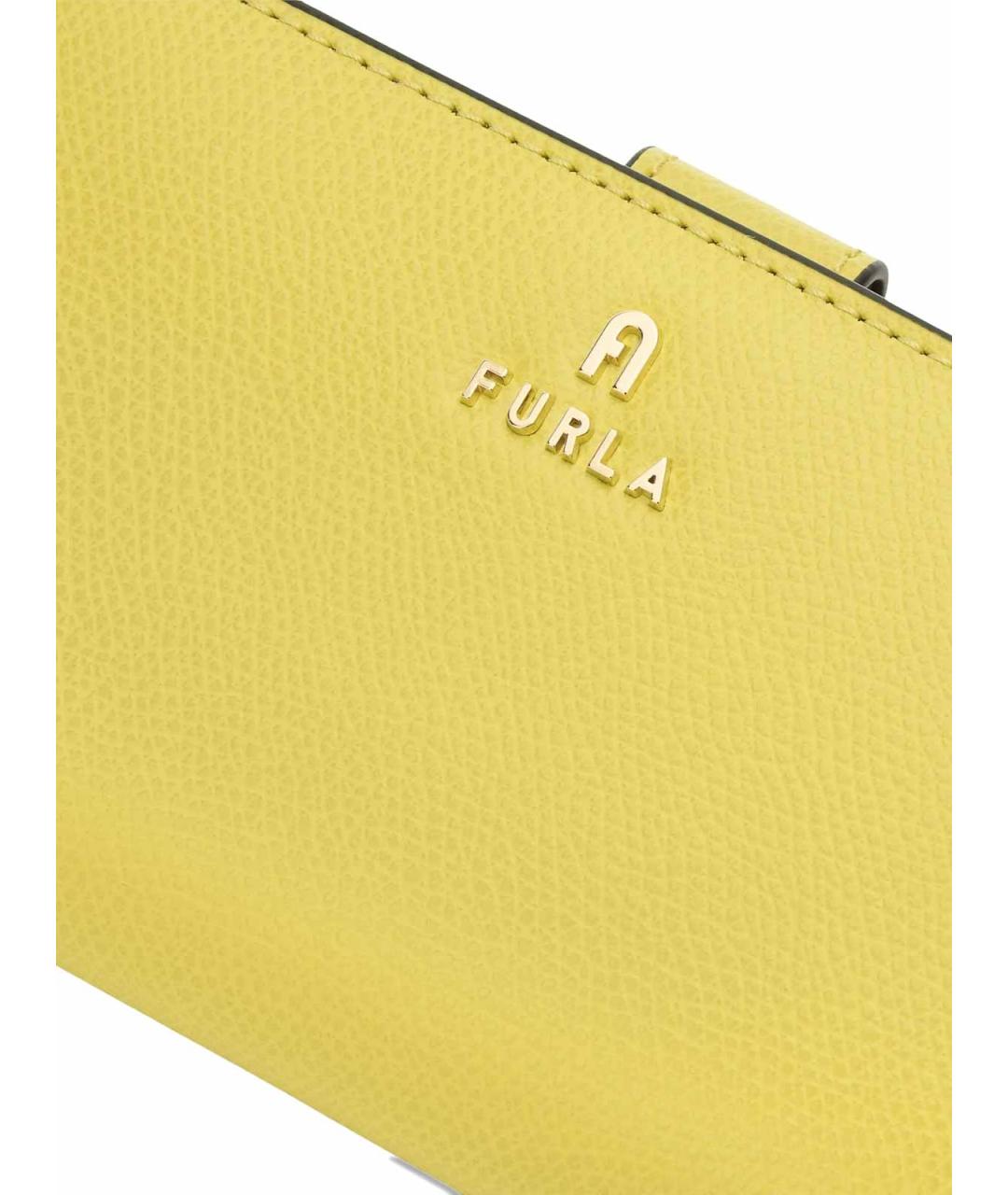 FURLA Желтый кожаный кошелек, фото 4