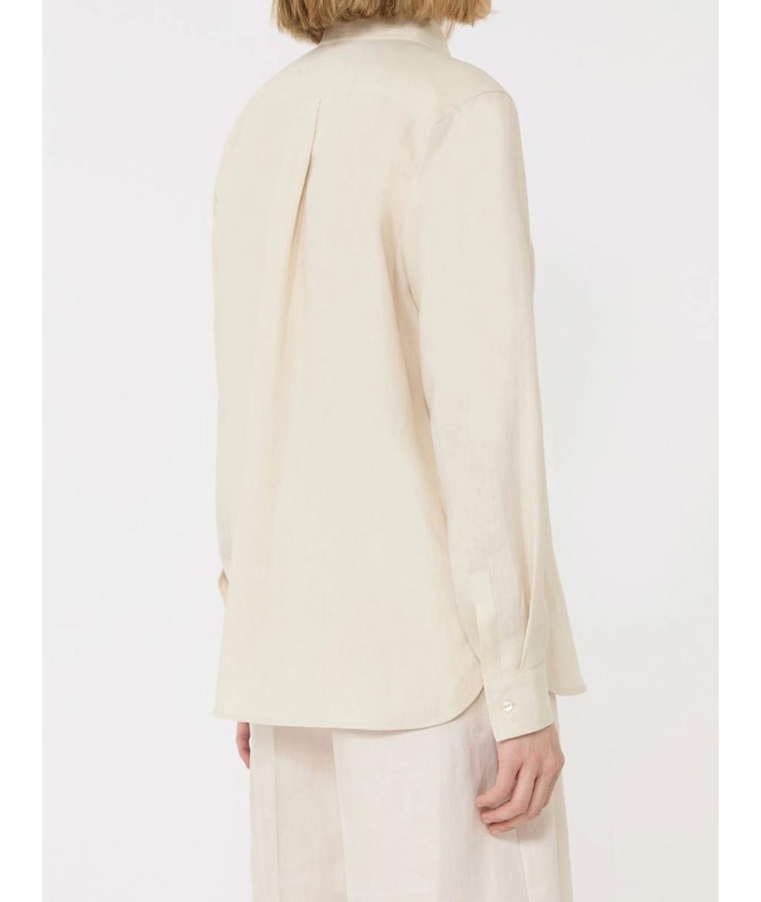 MAX MARA Бежевая хлопковая рубашка, фото 3