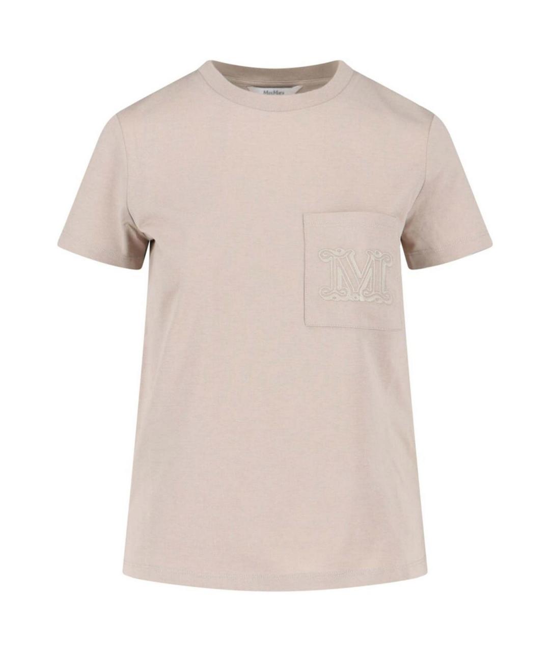 MAX MARA Бежевая хлопковая футболка, фото 1