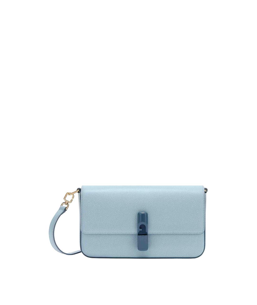 FURLA Голубая кожаная сумка через плечо, фото 1
