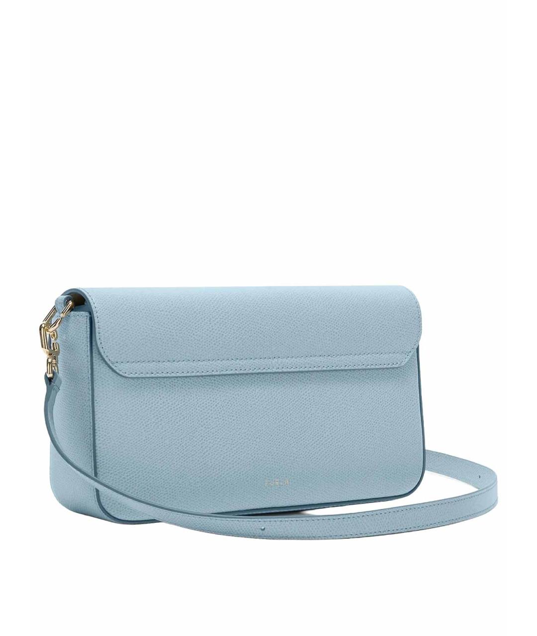 FURLA Голубая кожаная сумка через плечо, фото 2
