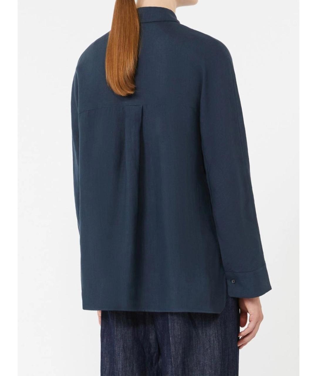 'S MAX MARA Синяя хлопковая рубашка, фото 3