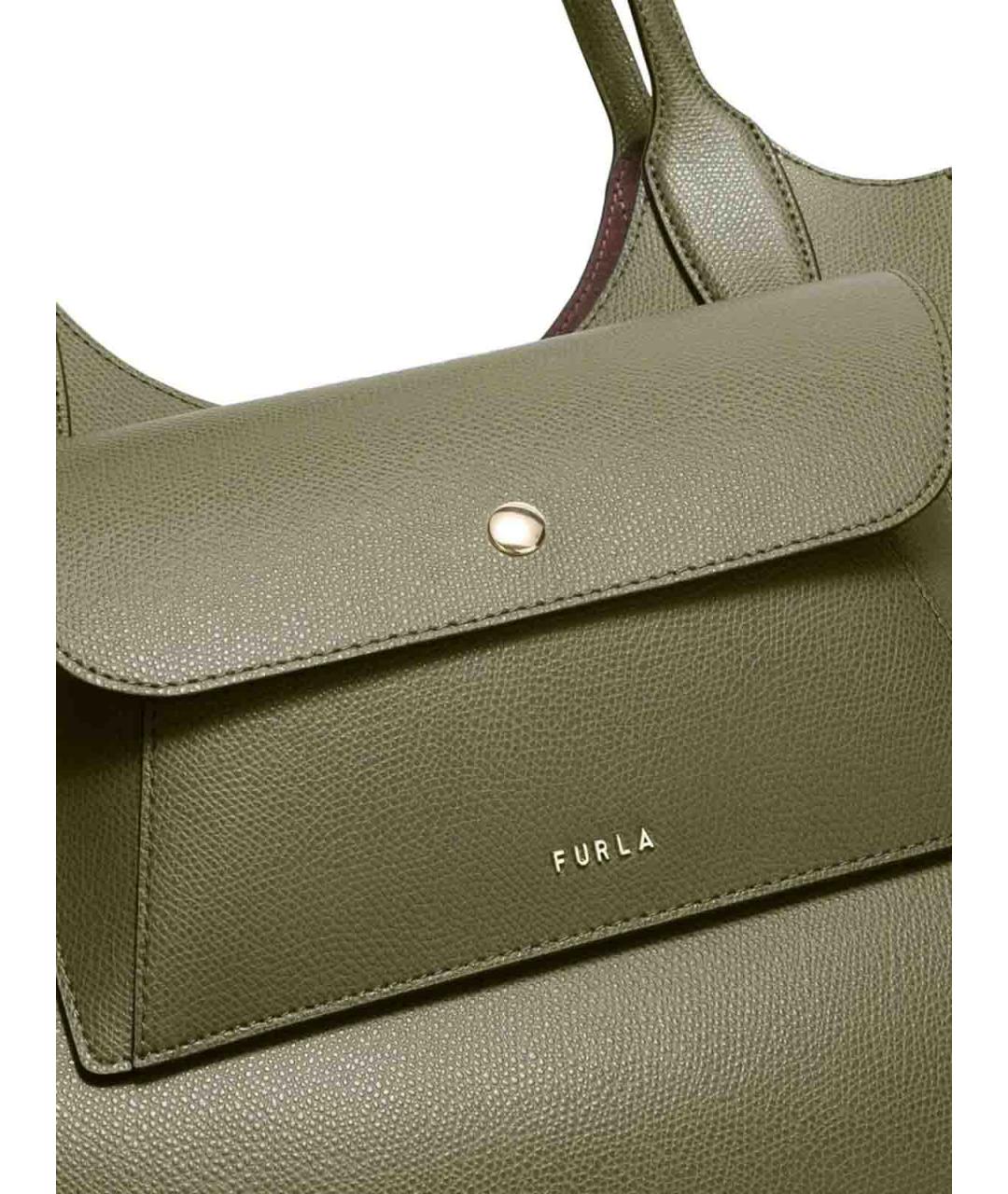 FURLA Зеленая кожаная сумка тоут, фото 5