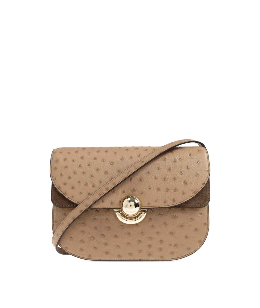 FURLA Бежевая кожаная сумка через плечо, фото 1