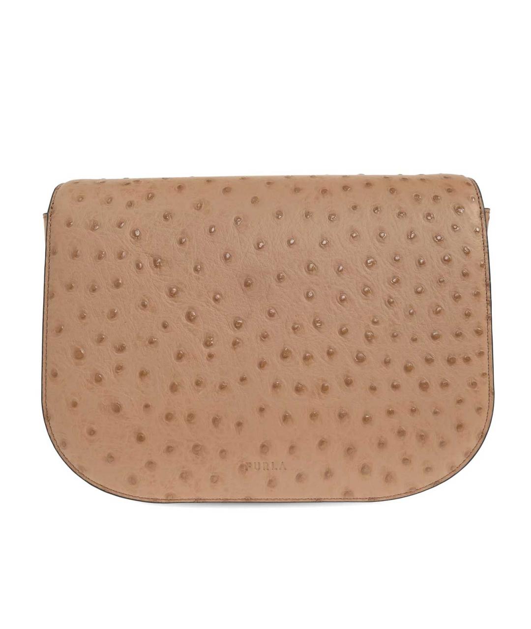 FURLA Бежевая кожаная сумка через плечо, фото 3