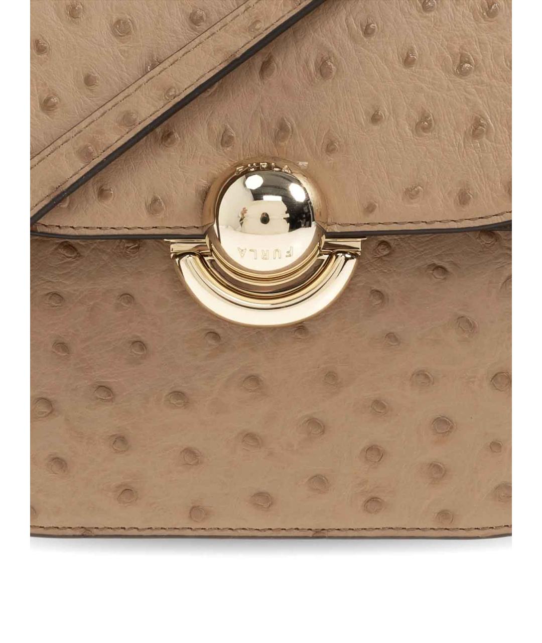 FURLA Бежевая кожаная сумка через плечо, фото 6