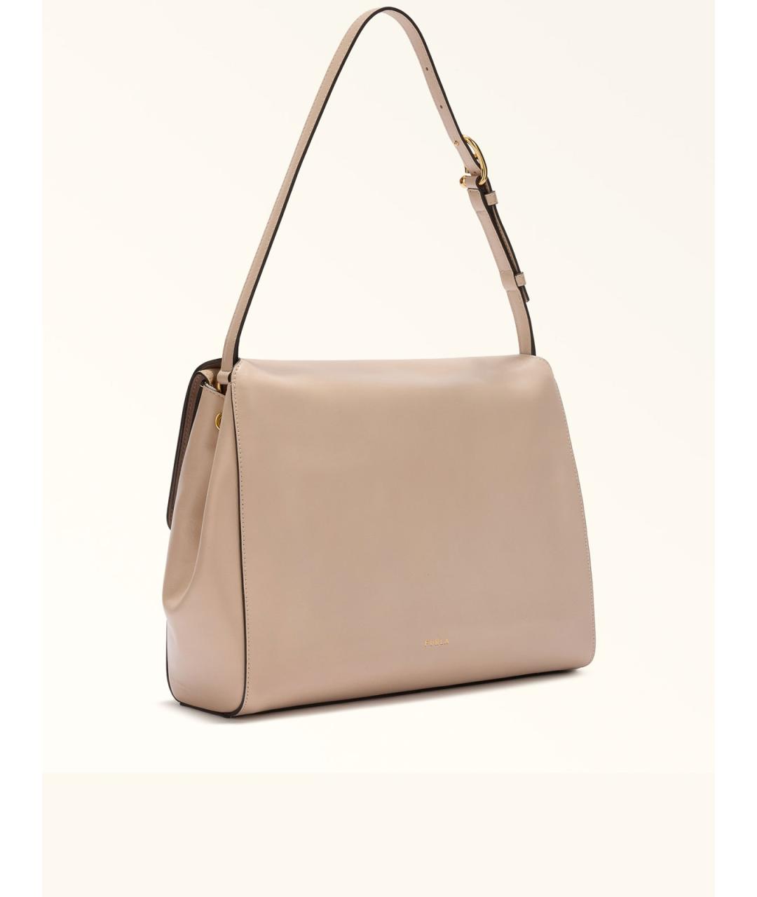 FURLA Бежевая кожаная сумка через плечо, фото 2