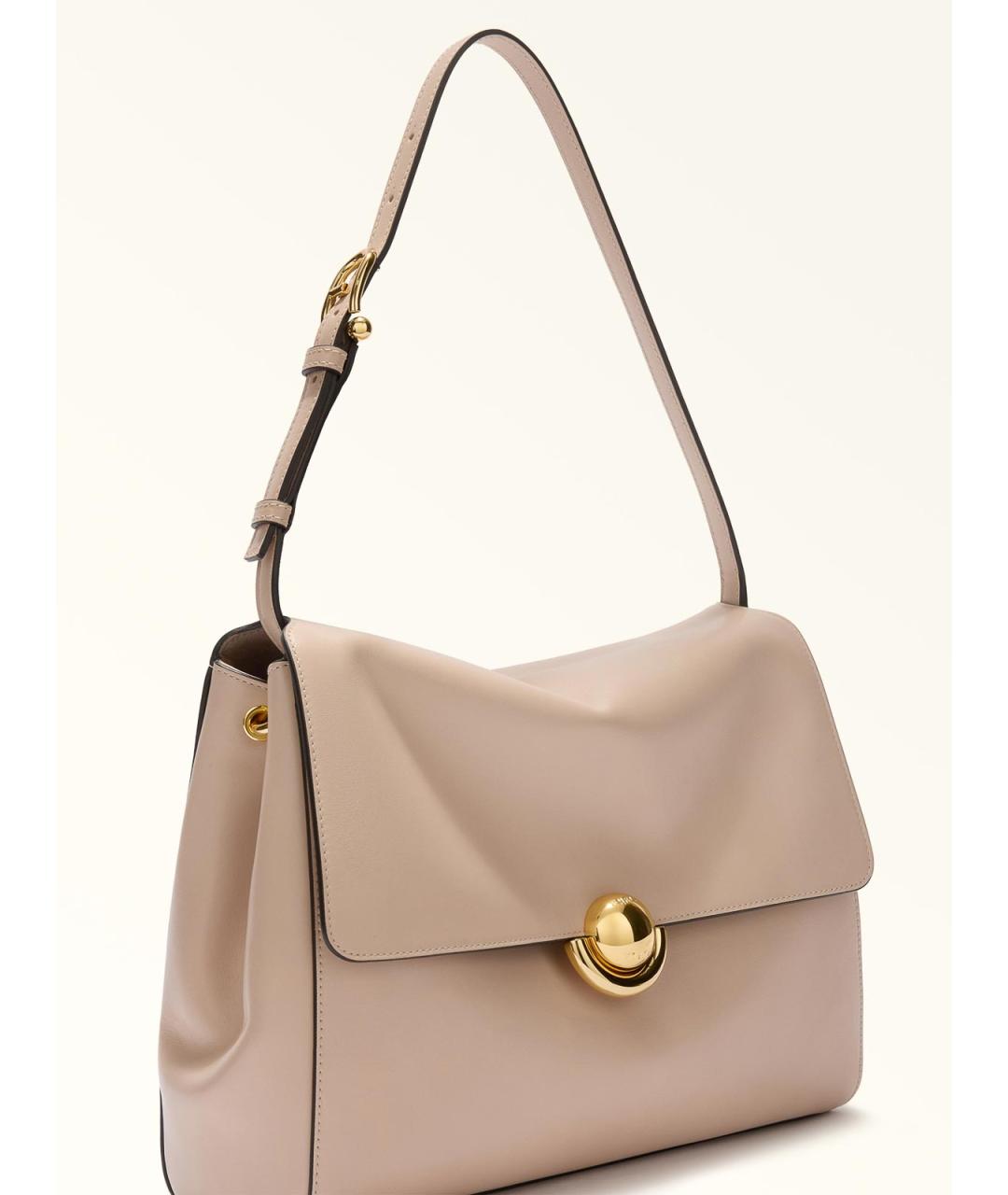 FURLA Бежевая кожаная сумка через плечо, фото 5