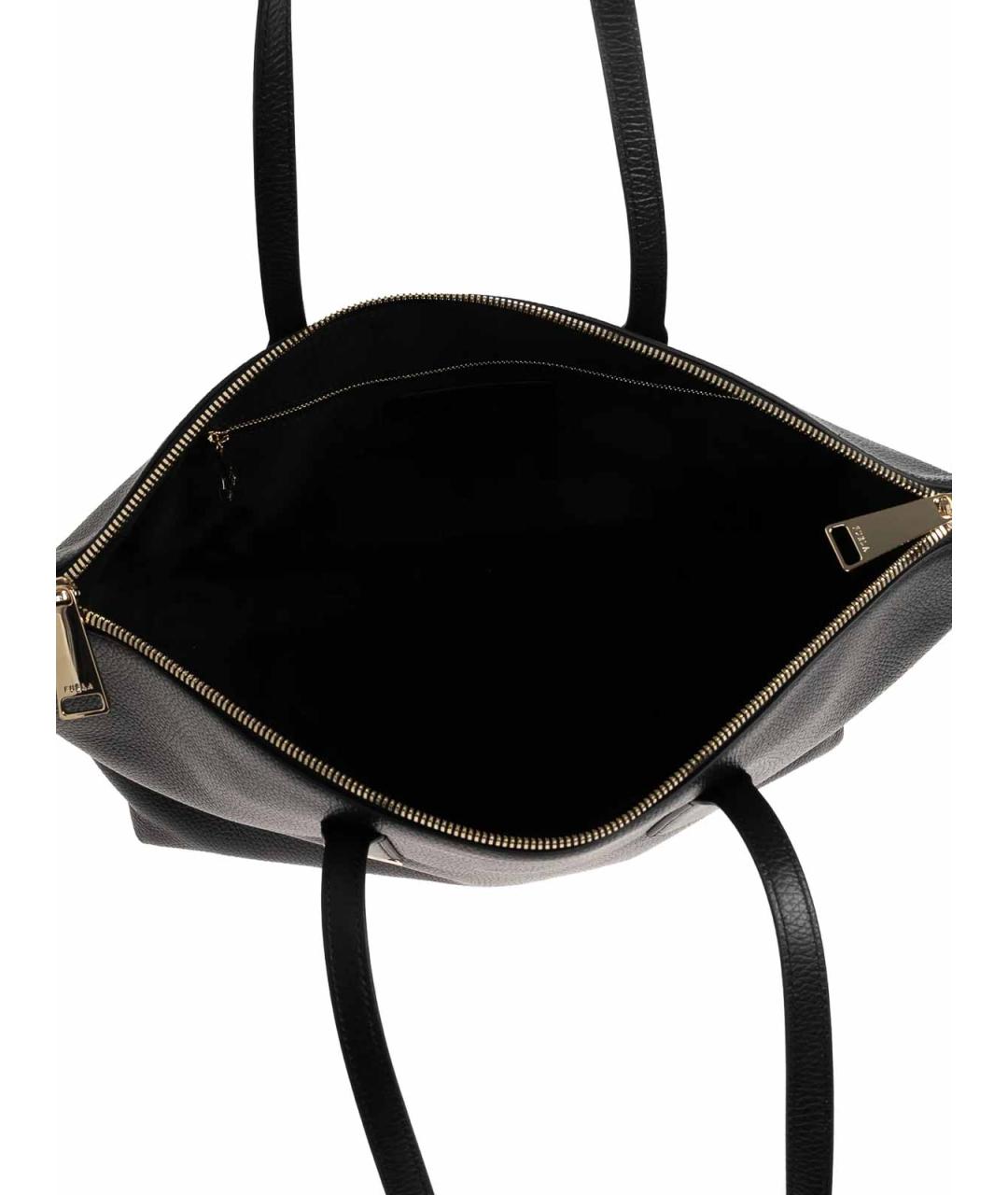 FURLA Черная кожаная сумка тоут, фото 5