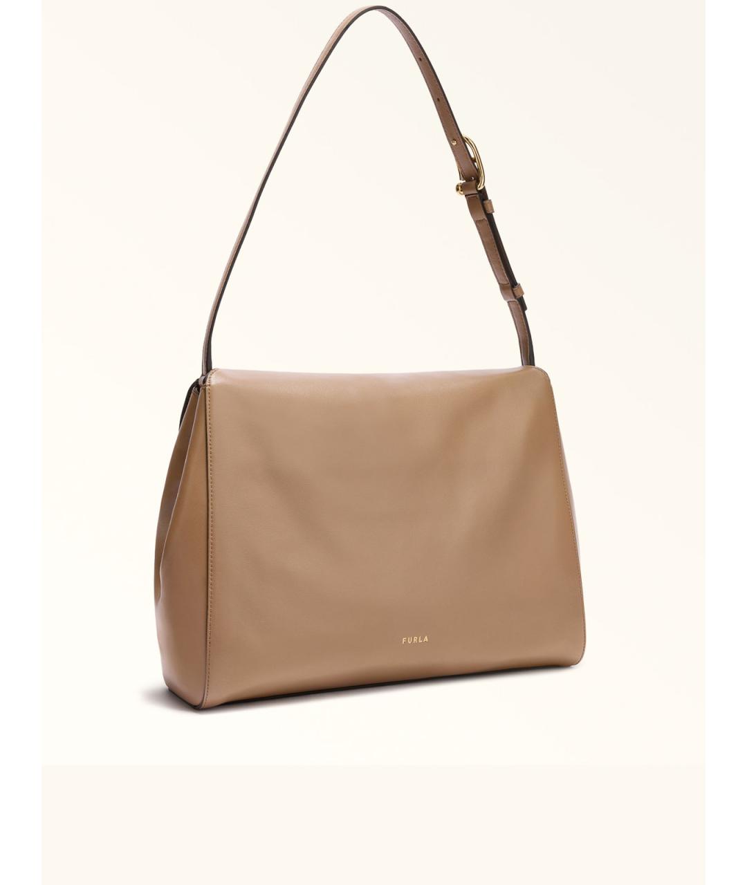 FURLA Бежевая кожаная сумка через плечо, фото 2