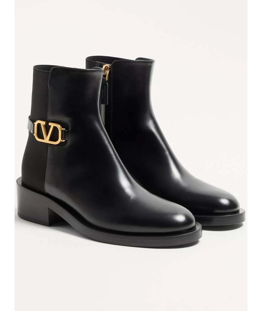 VALENTINO Черные кожаные ботинки, фото 2