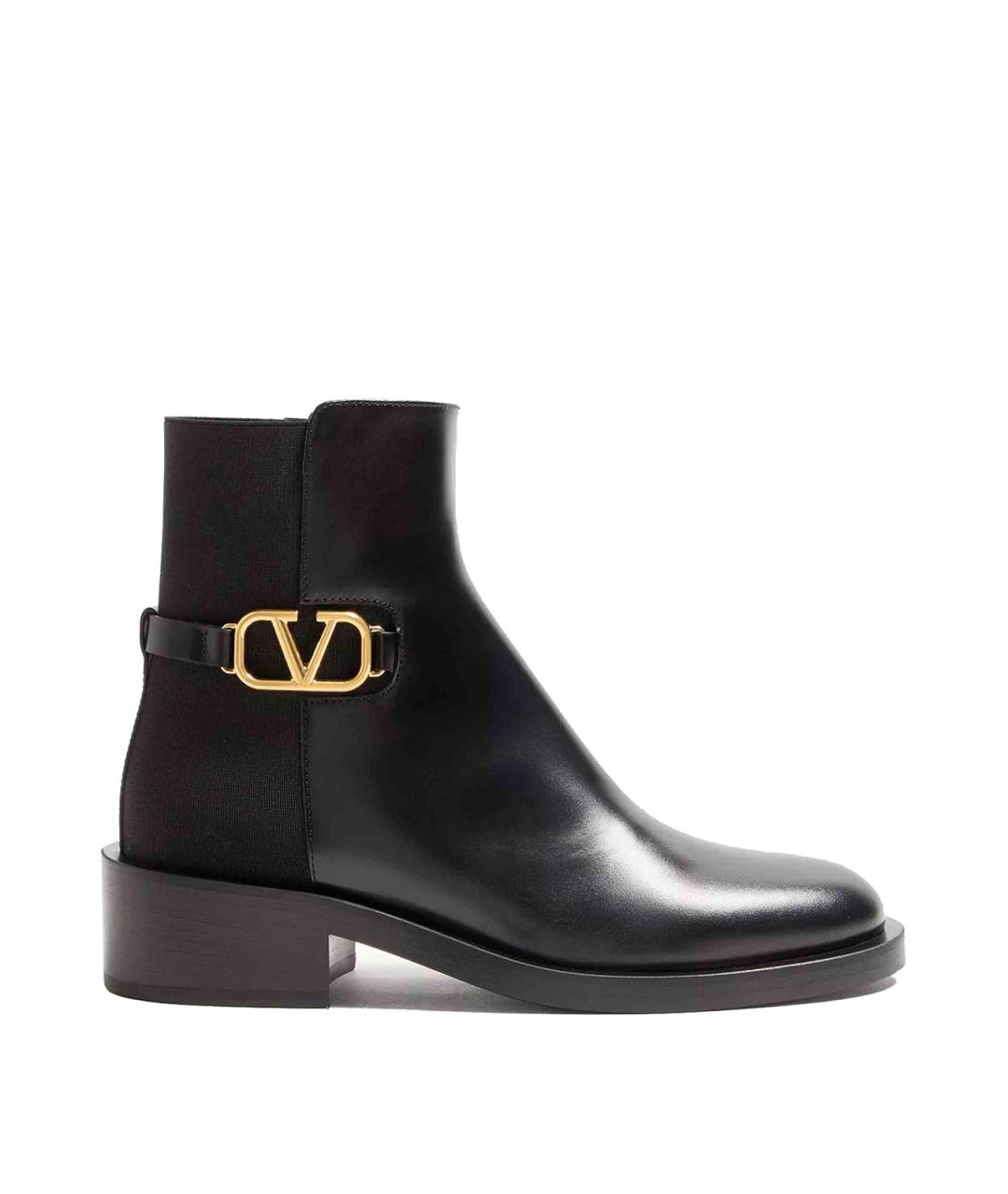 VALENTINO Черные кожаные ботинки, фото 1