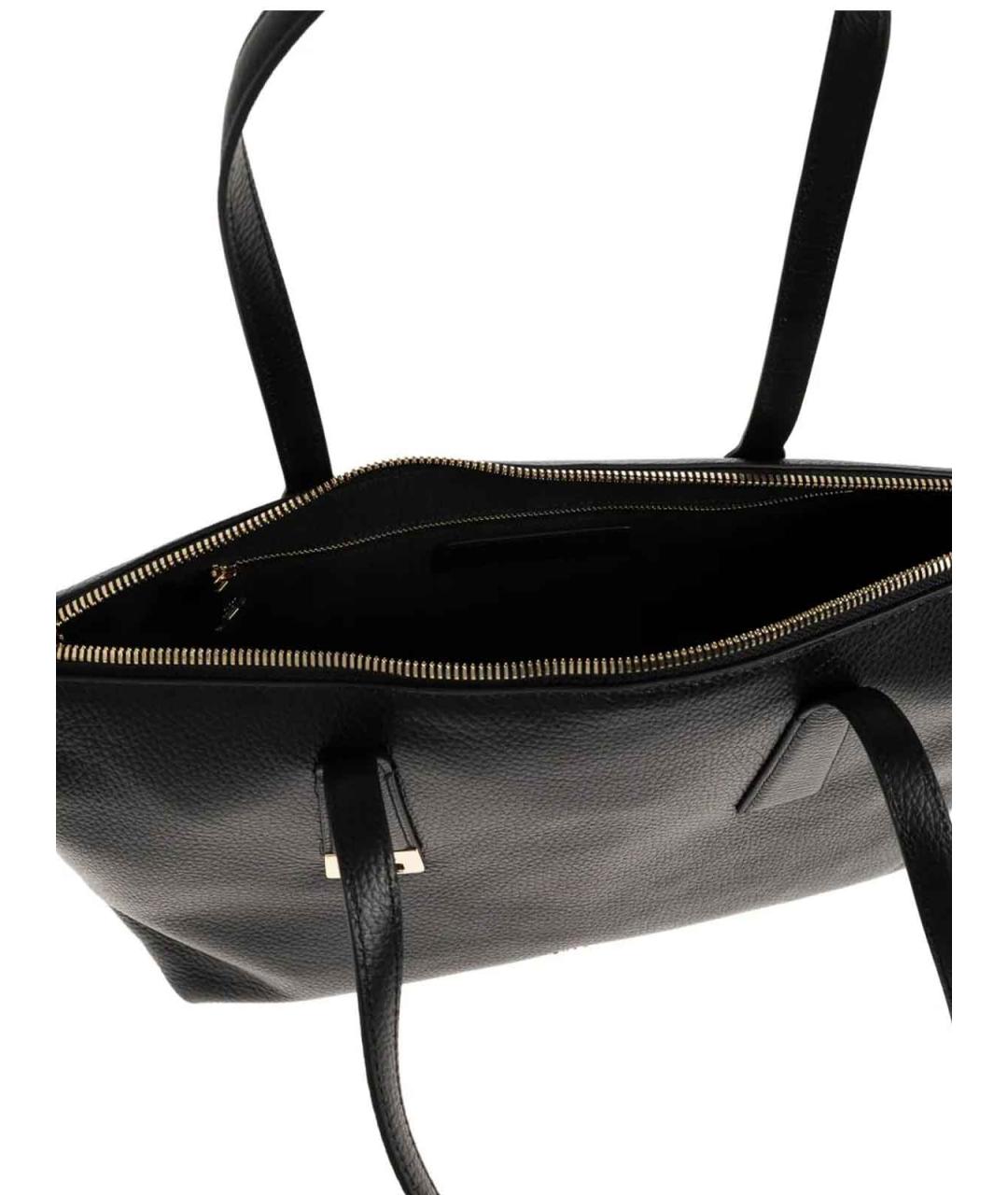 FURLA Черная кожаная сумка тоут, фото 5
