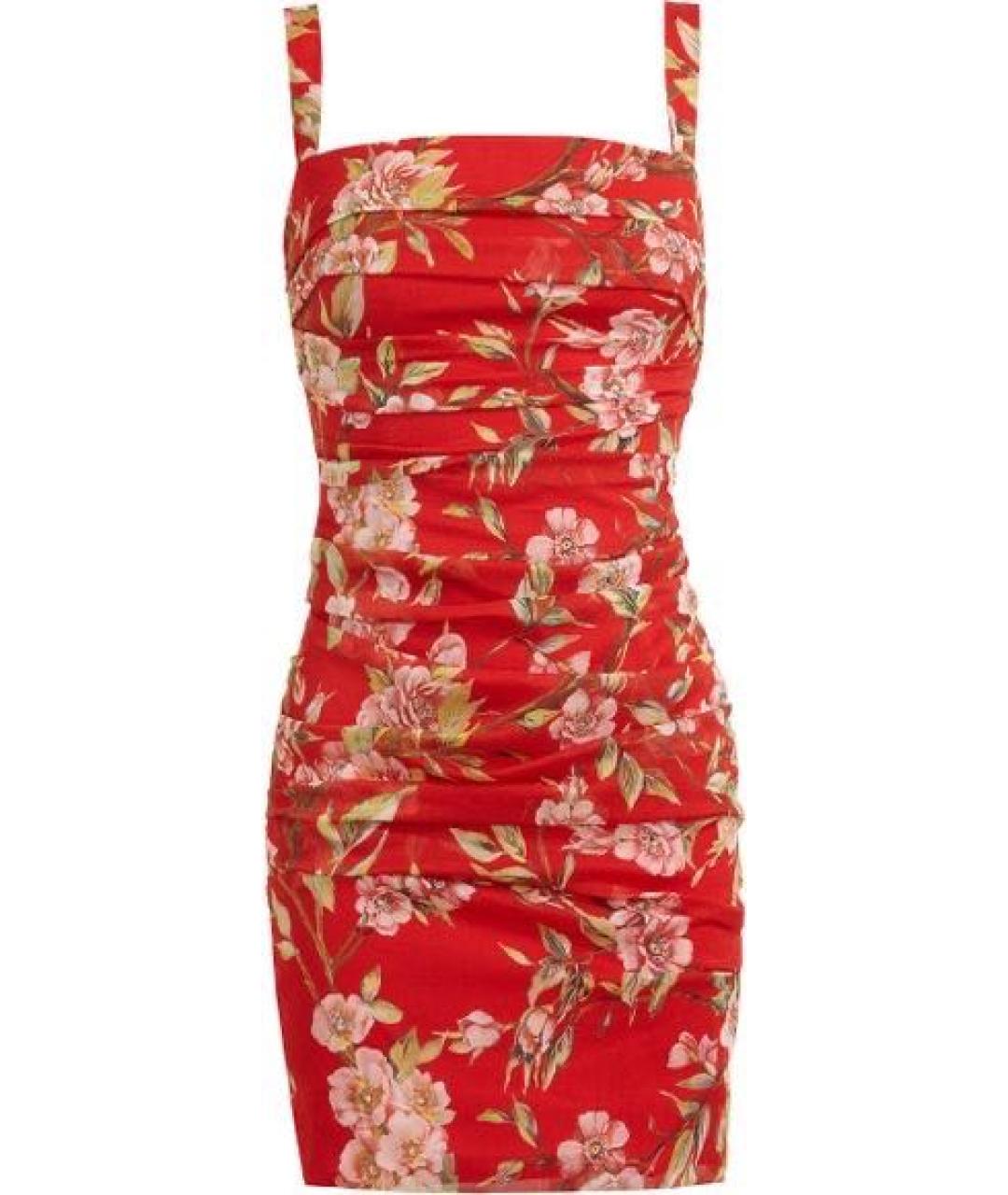 DOLCE&GABBANA Красное шелковое коктейльное платье, фото 6