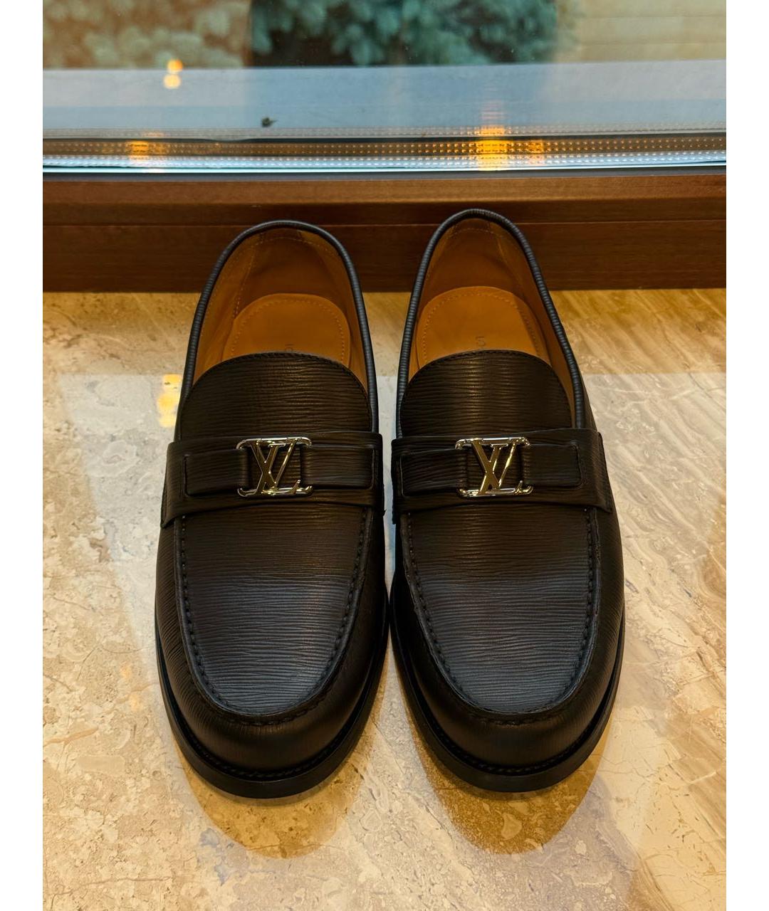 LOUIS VUITTON Черные кожаные лоферы, фото 3