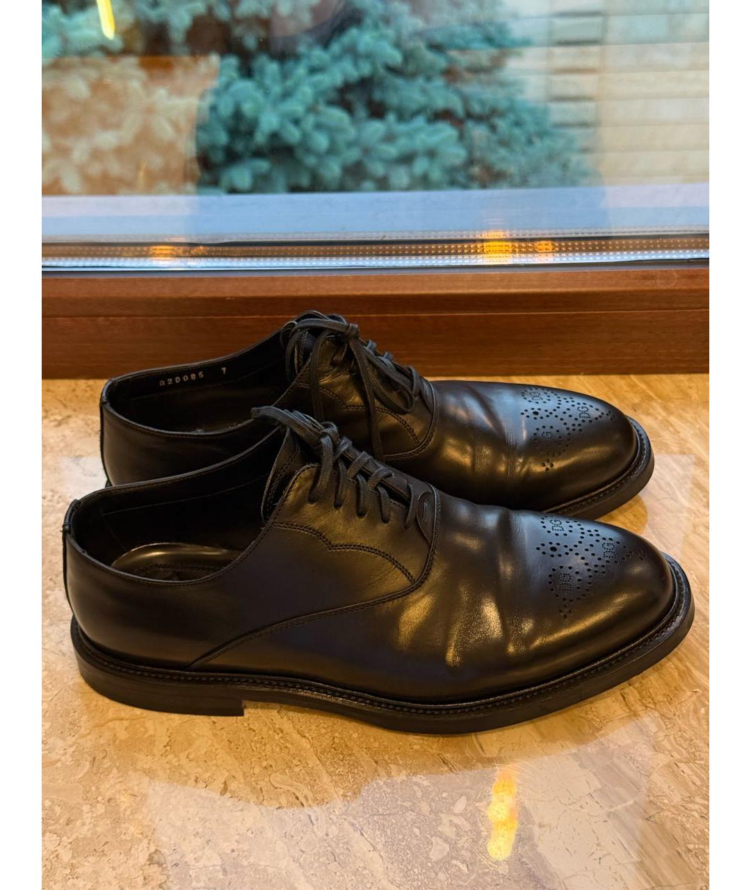 DOLCE&GABBANA Черные кожаные туфли, фото 6