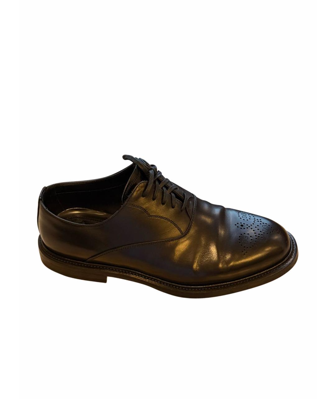 DOLCE&GABBANA Черные кожаные туфли, фото 1