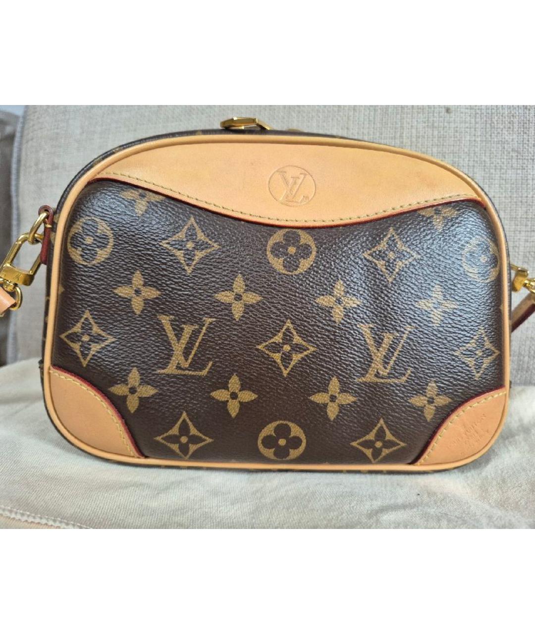 LOUIS VUITTON Коричневая кожаная сумка через плечо, фото 5