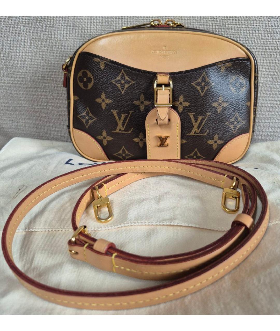 LOUIS VUITTON Коричневая кожаная сумка через плечо, фото 3