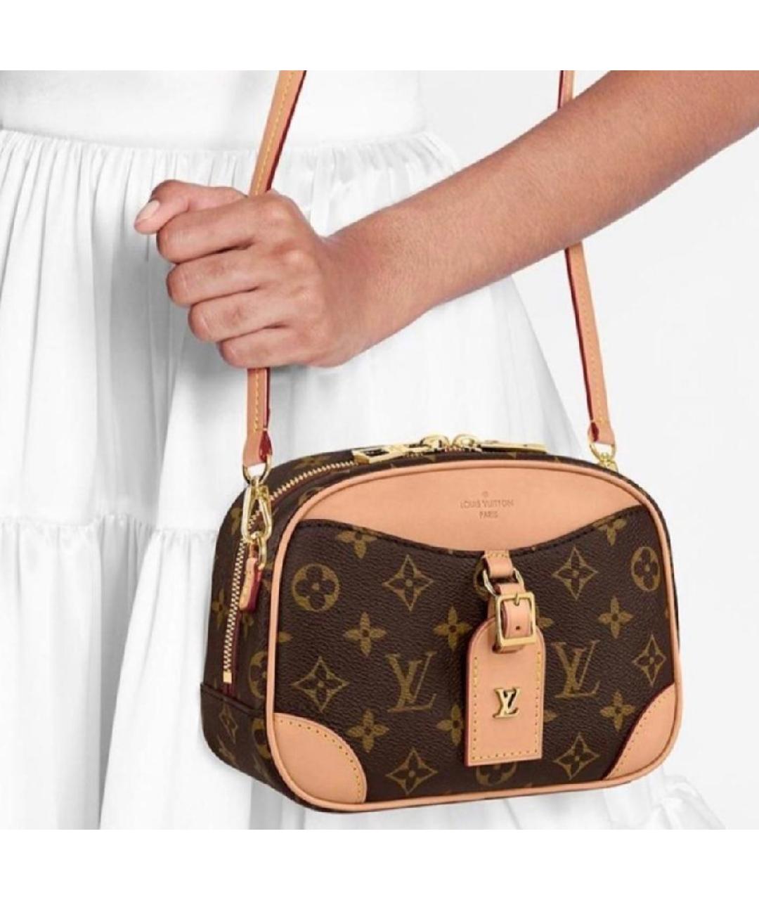 LOUIS VUITTON Коричневая кожаная сумка через плечо, фото 2