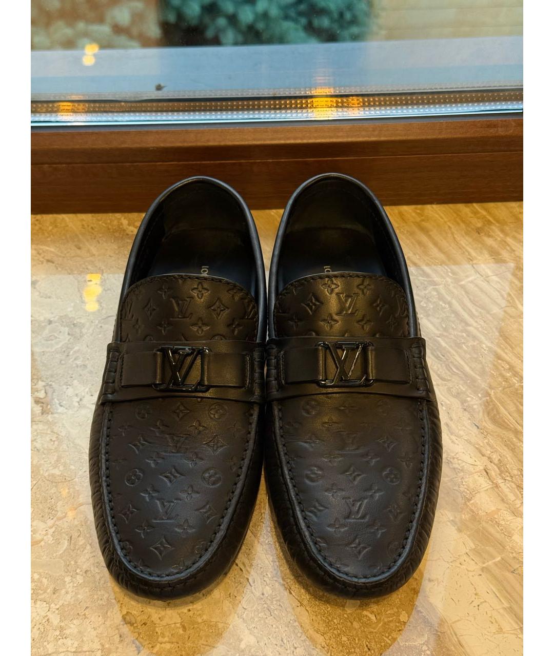 LOUIS VUITTON Черные кожаные мокасины, фото 3