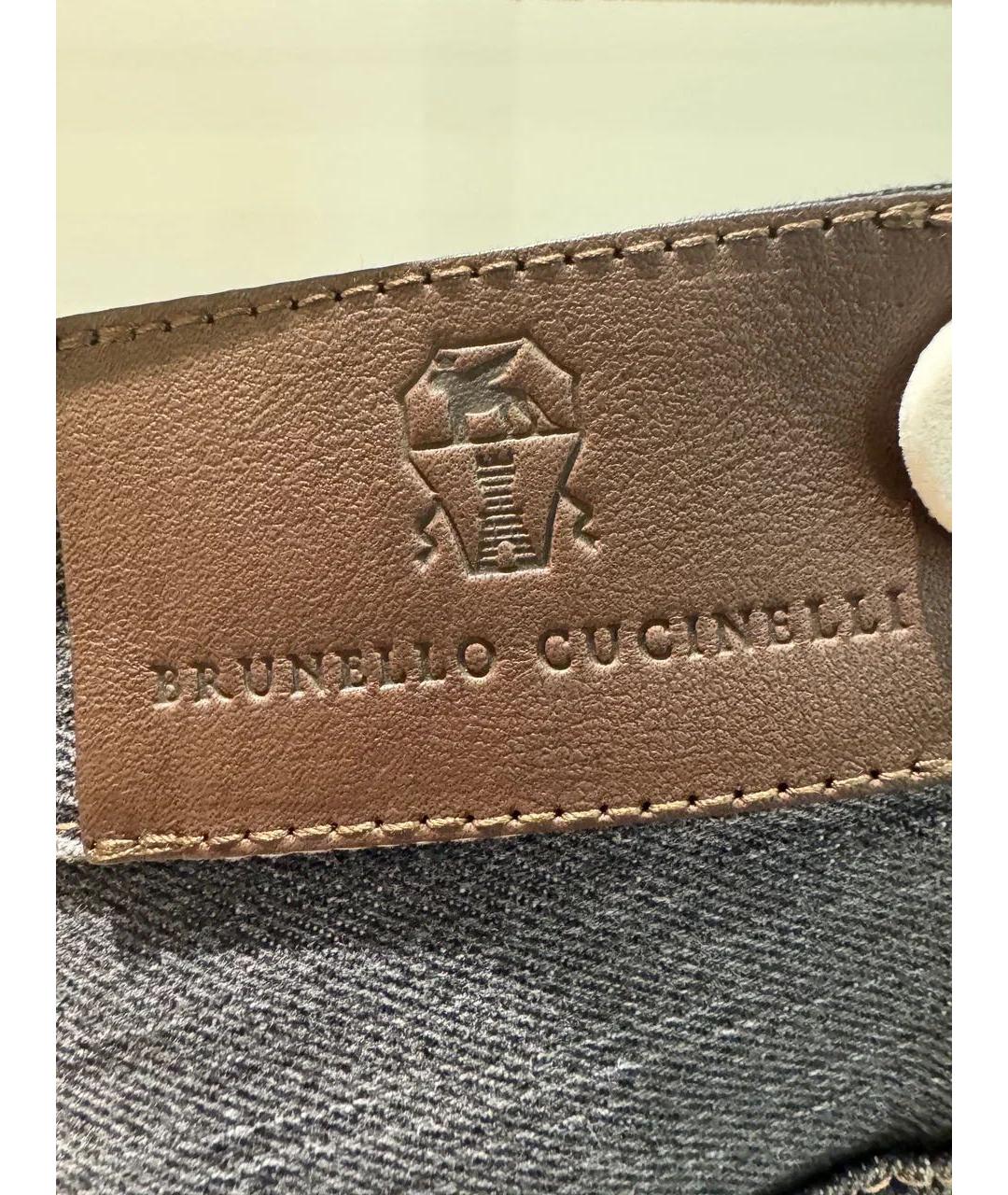 BRUNELLO CUCINELLI Серые хлопковые джинсы клеш, фото 3