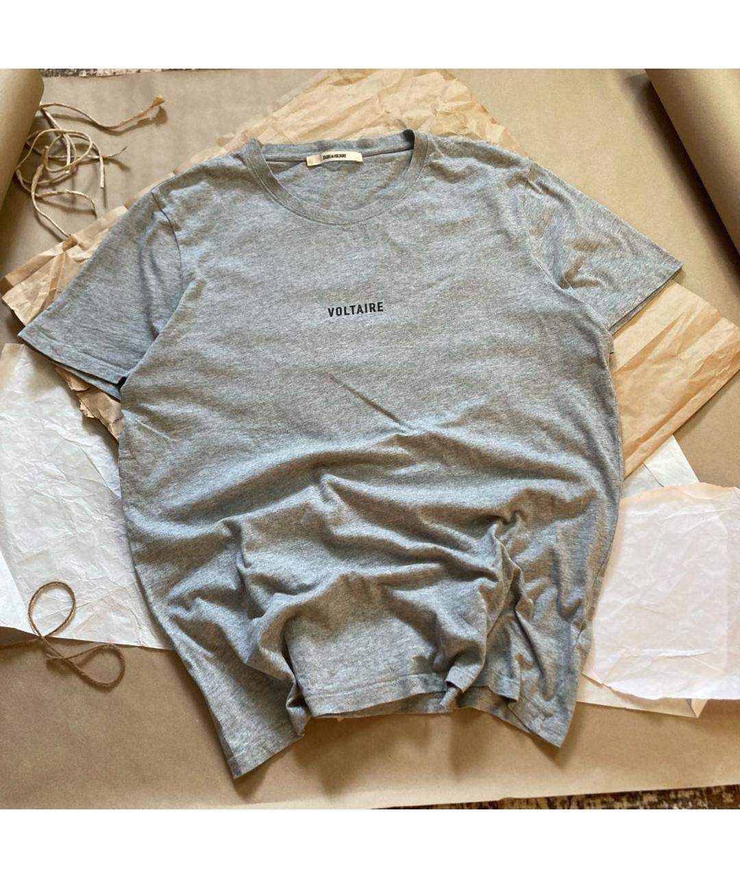 ZADIG & VOLTAIRE Серая хлопковая футболка, фото 4