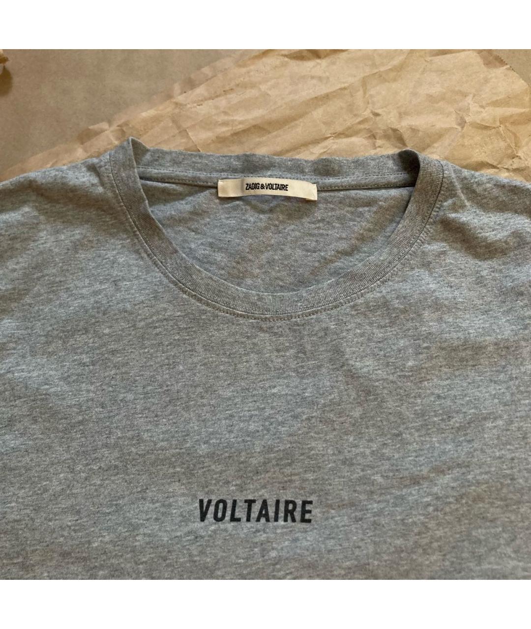 ZADIG & VOLTAIRE Серая хлопковая футболка, фото 5