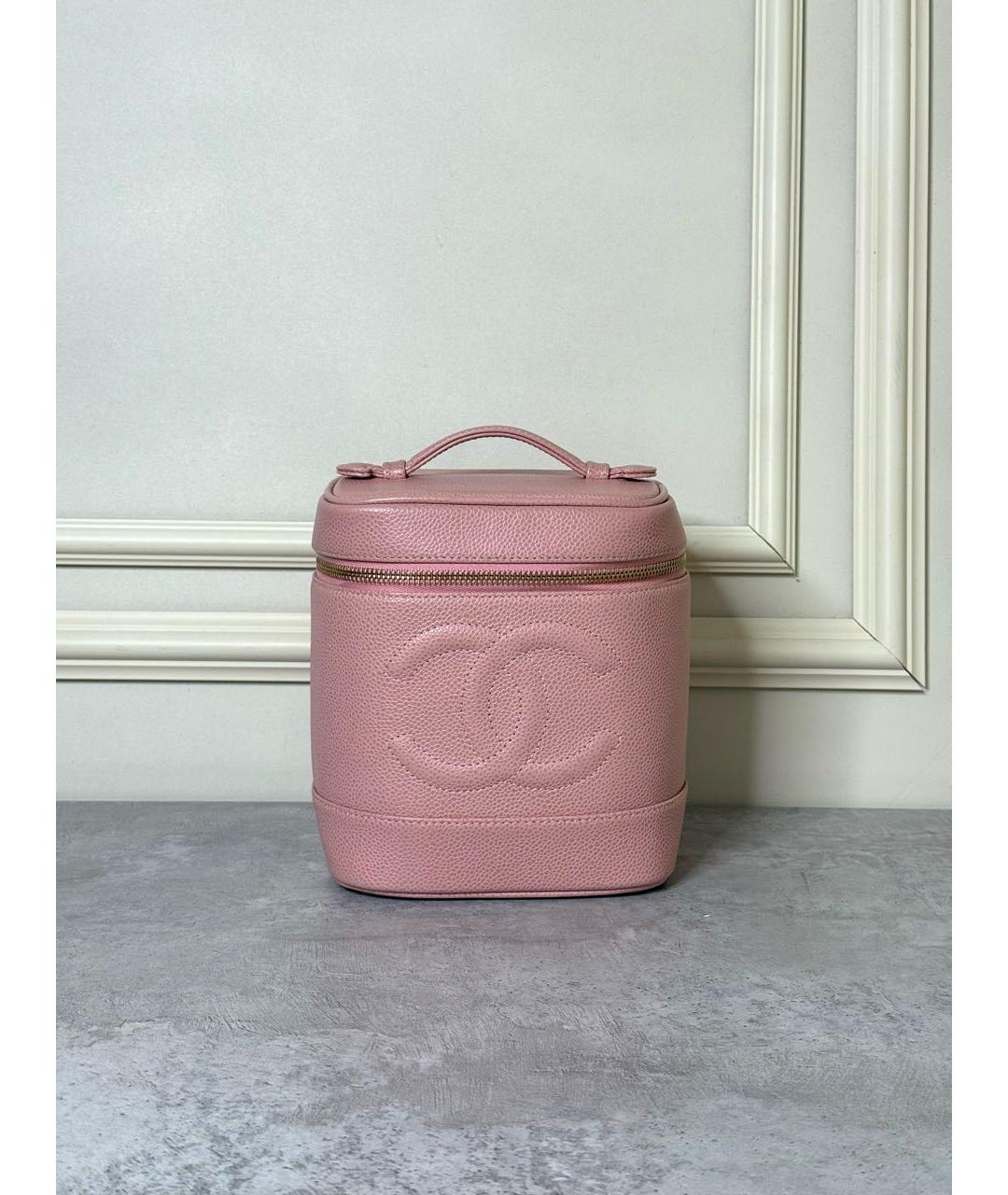 CHANEL Розовая кожаная сумка с короткими ручками, фото 9