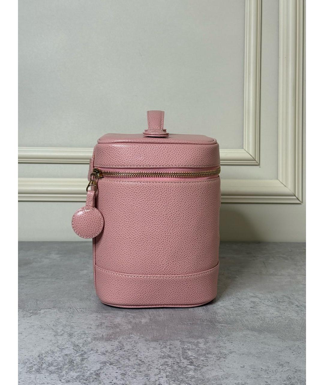 CHANEL Розовая кожаная сумка с короткими ручками, фото 6